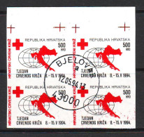 Croatia Charity Stamp 1994 Mi.No. 33  RED CROSS Stamped Imperforate Square Without Yellow Color   MNH - Kroatië