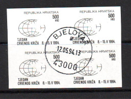 Croatia Charity Stamp 1994 Mi.No. 33  RED CROSS Stamped Imperforate Square Without Yellow And Red Color   MNH - Croazia