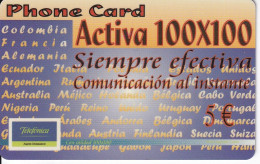 TARJETA DE ESPAÑA DE TELEFONICA DE ACTIVA 100X100 - Telefonica