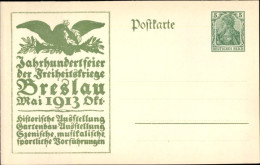 Entier Postal CPA Wrocław Breslau Schlesien, Jahrhundertfeier 1913, Freiheitskriege - Autres & Non Classés