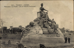 CPA Hanoi, Vietnam, Monument La France, In Der Nähe Des Gouverneurspalastes - Viêt-Nam