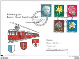 61 - 52 - Enveloppe Suisse Avec Oblit Spéciale "Eröffnung Der Luzern-Stans-Engelberg-Bahn 1964" - Trains