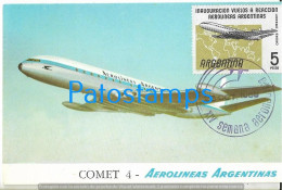 228081 ARGENTINA AVIATION AEROLINEAS ARGENTINAS COMET 4 POSTCARD - Autres & Non Classés