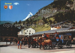 11852224 Zermatt VS Bahnhofplatz Pferdekutsche Matterhorn  - Andere & Zonder Classificatie