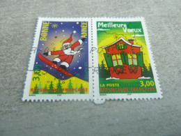 Meilleurs Voeux - Père Noël Et Maison - 3f. + 3f. - Yt 3200 Et 3201 - Multicolore - Oblitérés - Année 1998 - - Nieuwjaar