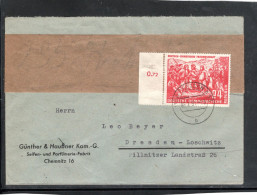 1951 , 24 Pfg. Dt. Chines. Freunsschaft, Klar " Dresden-6.7.51 "  Portoger. Fern -Brief ,EF , Mi.100,-  #199a - Brieven En Documenten