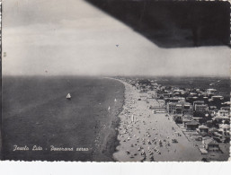 JESOLO LIDO-VENEZIA-PANORAMA AEREO-CARTOLINA VERA FOTOGRAFIA-VIAGGIATA-1952-1959-AFFRANCATURA PRELEVATA - Venetië (Venice)