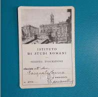 Tessera Istituto Di Studi Romani 1962 - Documenti Storici