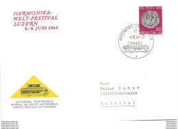 206 - 78 - Enveloppe Avec Oblit Spéciale "Harmonika Welt-Festival Luzern 1964" - Poststempel