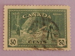 CANADA YT 223 OBLITERE "ABATTAGE D ARBRES EN COLOMBIE BRITANNIQUE" ANNÉE 1946 - Used Stamps