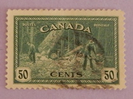 CANADA YT 223 OBLITERE "ABATTAGE D ARBRES EN COLOMBIE BRITANNIQUE" ANNÉE 1946 - Usados