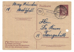 0-3510 TANGERHÜTTE, Postgeschichte, Postleitzahl 19 / Landpoststempel Mahlpfuhl über Tangerhütte, Gelocht, Kl. Einriss - Tangerhütte