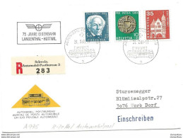 270 - 33 - Enveloppe Recommandée Avec Oblit Spéciale "75 Jahre Eisenbahn Langenthal-Huttwil" 1964 - Poststempel