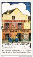 Cpa Restaurant Chez La Mere Catherine **format Spécial 15 X 8.8 Cm** Légendée Le Charme Champetre Des Repas Montmartre - Cafés, Hôtels, Restaurants