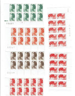 Petit Lot De 6  Blocs Coins De Feuilles SABINE Numérotés YT 2178,2182,2183,2187,2376 (2blocs) Cote 35 VF10.30  1243 - Unused Stamps