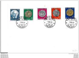 100 - 94 - Enveloppe  Avec Série Pro Patria 1964 Et Cachets à Date De Vercorin (Valais) 1964 - Postmark Collection