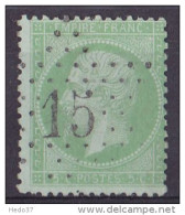 France N° 35 Napoléon III 5 C Vert Pâle S. Bleu - 1863-1870 Napoleon III With Laurels