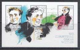 2022 Liechtenstein Oskar Werner SILVER Souvenir Sheet  MNH @ BELOW FACE VALUE - Nuovi