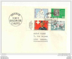 166 - 18 - Enveloppe Suisse Avec Oblit Spéciale "Salon De L'Auto Genève 1965" - Poststempel