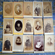 LOT DE 15 PHOTO CDV Photographe De GAND BELGIQUE SCHAFFERS CORNAND RENOZ BEERNAERT DE LAETRE DOOREMAN SMET HOY - Old (before 1900)