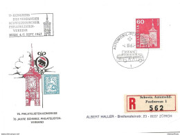 225 - 75 - Enveloppe Recommandée Avec Oblit Spéciale "75. Kongress Verbandes CH Philatelisten-vereine 1965" - Storia Postale