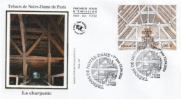 Fdc 2024_Envel. 1er Jour_fdc_soie_ La Charpente, Trésors De Notre-Dame De Paris. PJ Paris 12/04/24. - 2020-…
