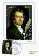 ITALIA ITALY - 2000 LEGNAGO (VR) 250° Nascita Di ANTONIO SALIERI Annullo Fdc Su Cartolina Poste Italiane - 1068 - Musica