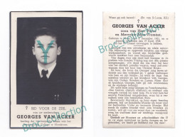 Moen, Moeskroen, Doodsprentje Van Georges Van Acker, 19/04/1938, 16 Ans, Enfant, Kind, Mémento, Décès - Santini