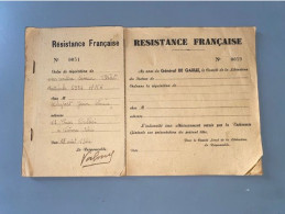Resistance Francaise Carnet De  Requisition Avec 8 Ecrite Signee Valmy   Aout  1944 En Isere Carnet De 50 Pages Signee - Documenti Storici