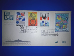 URUGUAY : Carte Commémorative De "Exfilmo 75" (Edition Officielle Du Comité D'Organisation). Variété De Timbres-poste Et - Uruguay