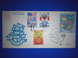 URUGUAY : Carte Commémorative De "Exfilmo 75" (Edition Officielle Du Comité D'Organisation). Variété De Timbres-poste Et - Uruguay