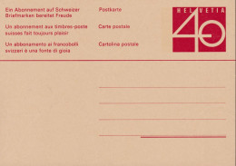 1978 Schweiz, Postkarte, Ganzsache, Zum:CH 208 - Entiers Postaux