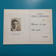 Tessera "Il Valore Guerriero" - Organo Ufficiale Dell'Istituto Del Nastro Azzurro. - Historical Documents