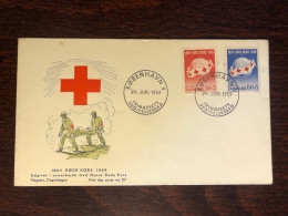 DENMARK FDC COVER 1959 YEAR RED CROSS HEALTH MEDICINE STAMPS - FDC