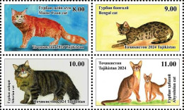 Tajikistan 2024 . Cats.  4v. - Tadjikistan