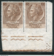 Siracusana Lire 100 Stelle II Dent. 13,1/4 Non Dent. In Basso - Variétés Et Curiosités