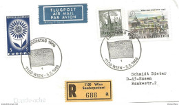 243 - 80 - Enveloppe Recommandée D'Autriche Avec Oblit Spéciale "Europatag Wien 1966" - Ideas Europeas