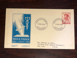 DENMARK FDC COVER 1960 YEAR FINSEN RADIATION  HEALTH MEDICINE STAMPS - FDC