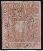 1860 TOSCANA, N. 22 80 Cent. Carnicino USATO - Toscana