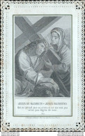 Bm41 Antico Santino Merlettato Holy Card Gesu' Di Nazaret Porta La Croce Jesus - Andachtsbilder