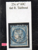 Paris - N° 60C Obl Tàd R Taitbout (mai 1876) - 1871-1875 Ceres