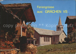 11851234 Graechen VS Dorfpartie Mit Kirche Graechen - Sonstige & Ohne Zuordnung