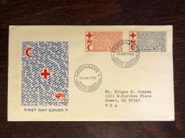DENMARK FDC COVER 1966 YEAR RED CROSS HEALTH MEDICINE STAMPS - FDC