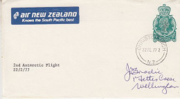 New Zealand Air New Zealand 2nd Antarctic Flight 22 FEB 1977 Cover + Letter (RO164) - Vols Polaires