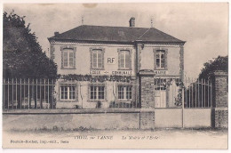 2 Carte Theil Sur Vanne - La Mairie Et L'école Et La Poste Et Le Bureau De Tabac - Andere & Zonder Classificatie