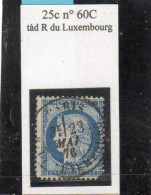 Paris - N° 60C (déf) Obl Tàd R Du Luxembourg (mai 1876) - 1871-1875 Ceres