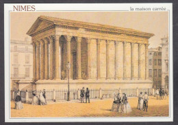 130818/ Gravure Du XIXe., *Nîmes, La Maison Carrée* - Sonstige & Ohne Zuordnung