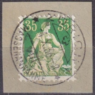 Helvetia Mit Schwert 111z, 35 Rp.hellgrün/gelb  ZÜRICH MASSENANNAHME       1936 - Gebraucht