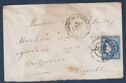 Hérault  -   Bordeaux N° 45A  Oblitéré  Cachet 17 MONTPELLIER - Cote : 550 € - 1849-1876: Période Classique