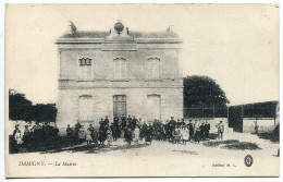 ORNE CPA Ecrite * DAMIGNY La MAIRIE ( Et Ecole Grosse Animation écoliers ) Edition M.L. - Damigny